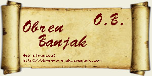 Obren Banjak vizit kartica
